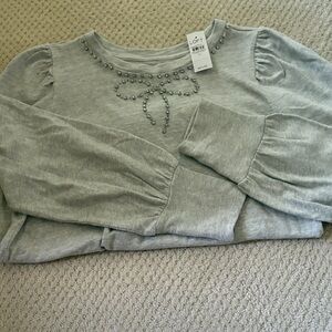 LOFT light weight embellished sweater shirt